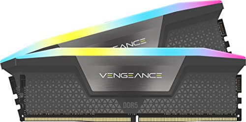CORSAIR VENGEANCE RGB DDR5 RAM 32GB (2x16GB) 6000MHz CL36 AMD EXPO iCUE Compatible Computer Memory - Gray (CMH32GX5M2D6000Z36K)