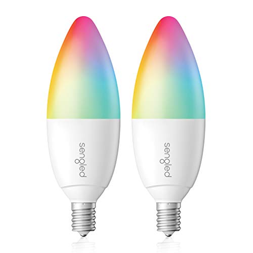 Sengled Zigbee Smart Light Bulbs, Smart Hub Required, Work with SmartThings and Echo with built-in Hub, Voice Control with Alexa and Google Home, Color Changing E12 Candelabra Light Bulbs 40W 2 Pack