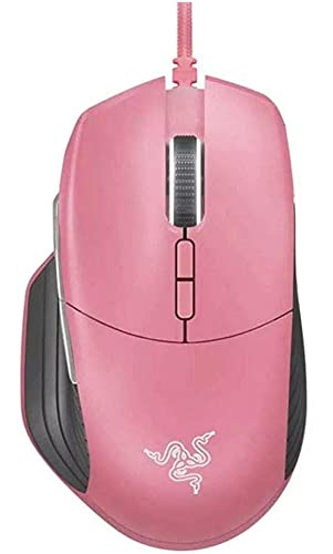 Razer Basilisk Gaming Mouse: 16,000 DPI Optical Sensor - Chroma RGB Lighting - 8 Programmable Buttons - Mechanical Switches - Customizable Scroll Resistance - Quartz Pink
