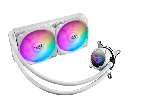 ASUS ROG Strix LC 240 RGB White Edition All-in-one Liquid CPU Cooler with Aura Sync RGB, and Dual ROG 120mm addressable RGB Radiator Fans