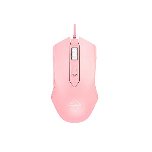 FIRSTBLOOD ONLY GAME. AJ52 Watcher RGB Gaming Mouse, Programmable 7 Buttons, Ergonomic LED Backlit USB Gamer Mice Computer Laptop PC, for Windows Mac OS Linux, Pink