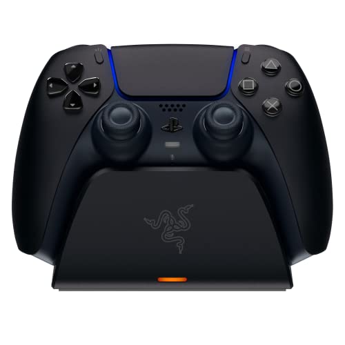 Razer Quick Charging Stand for PlayStation 5: - Curved Cradle Design - Matches PS5 DualSense Wireless Controller - One-Handed Navigation - USB Powered - Black (Controller Sold Separately)