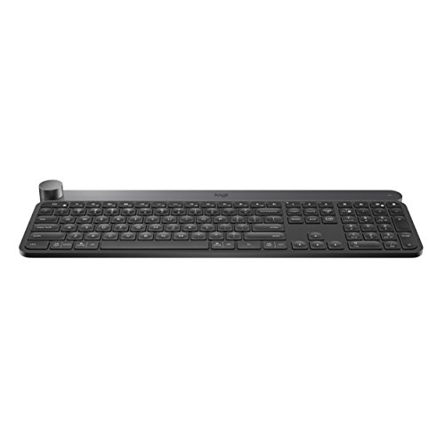 Logitech Craft Advanced Wireless Keyboard with Creative Input Dial and Backlit Keys, Dark grey and aluminum - With Free Adobe Creative Cloud Subscription,Graphite