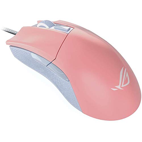 ASUS Optical Gaming Mouse - ROG Gladius II Origin Limited Edition PNK | Ergonomic Right-handed PC Gaming Mouse for FPS Games | 12000 DPI Optical Sensor | Aura Sync RGB, ROG Armoury II | Pink
