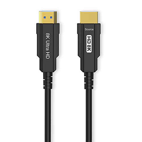 CABLEDECONN 8K HDMI 2.1 Optical Fiber Cable UHD HDR 8K(7680x4320) High Speed 48Gbps 8K@60Hz 4K@120Hz HDCP2.2 HDR eARC 3D HDMI Cable for PS4 SetTop Box HDTVs Projector