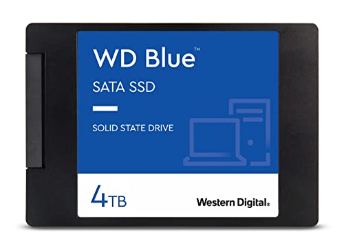 Western Digital 4TB WD Blue 3D NAND Internal PC SSD - SATA III 6 Gb/s, 2.5'/7mm, Up to 560 MB/s - WDS400T2B0A