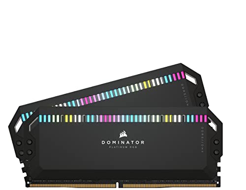 CORSAIR DOMINATOR PLATINUM RGB DDR5 RAM 32GB (2x16GB) 5200MHz CL40 Intel XMP iCUE Compatible Computer Memory - Black (CMT32GX5M2B5200C40)