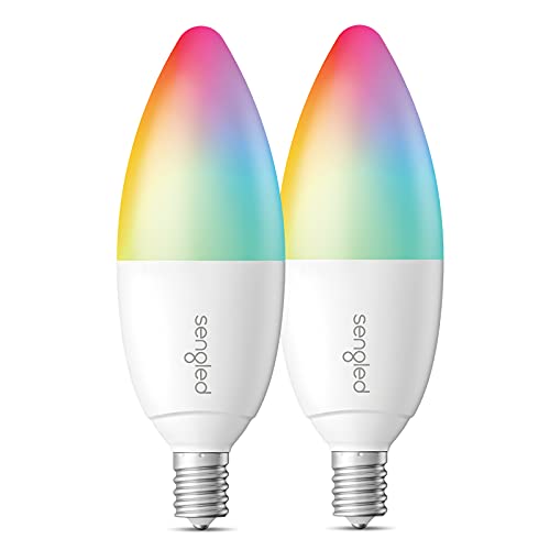 Sengled Zigbee Smart Light Bulbs, Smart Hub Required, Work with SmartThings and Echo with built-in Hub, Voice Control with Alexa and Google Home, Color Changing E12 Candelabra Light Bulbs 40W 2 Pack