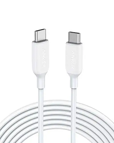 Anker USB C Cable, Powerline III USB-C to USB-C Cable 2.0(60W 10ft), USB C Fast Charging Cable for MacBook Pro 2020, iPad Pro 2020, Switch, Samsung Galaxy S20 Plus S9 S8 Plus, Pixel, and More (White)