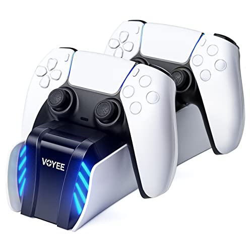 VOYEE PS5 Controller Charging Station, PS5 Fast Charger Station, Upgraded Dual Controller Charging Stand Compatible with Playstation 5, PS 5 Docking Station Replacement for DualSense Charging Station