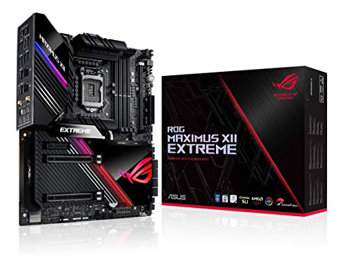 ASUS ROG Maximus XII Extreme Z490 (WiFi 6) LGA 1200(Intel 10th Gen) EATX Gaming Motherboard (16 Power Stages, 10 G & Intel 2.5G LAN, Fan Extension Card & ThunderboltEX 3-TR Card, 2” Livedash OLED)