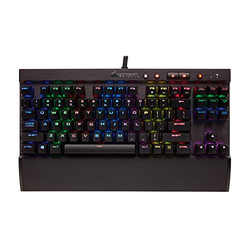 Corsair K65 LUX RGB Compact Mechanical Keyboard - USB Passthrough & Media Controls - Linear & Quiet - Cherry MX Red - RGB LED Backlit