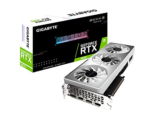 Gigabyte GeForce RTX 3070 Vision OC 8G (REV2.0) Graphics Card, 3X WINDFORCE Fans, LHR, 8GB 256-bit GDDR6, GV-N3070VISION OC-8GD REV2.0 Video Card