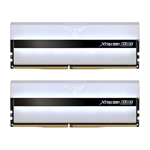 TEAMGROUP T-Force Xtreem ARGB 3600MHz CL14 32GB (2x16GB) PC4-28800 Dual Channel DDR4 DRAM Desktop Gaming Memory Ram (White) - TF13D432G3600HC14CDC01
