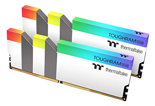 Thermaltake TOUGHRAM RGB White DDR4 4400MHz 16GB (8GB x 2) 16.8 Million Color RGB Alexa/Razer Chroma/5V Motherboard Syncable RGB Memory R022D408GX2-4400C19A