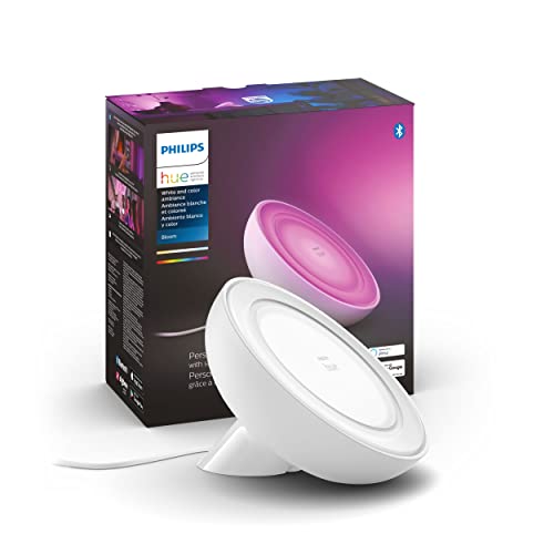 Philips Hue Bloom Smart Table Lamp, White - White and Color Ambiance LED Color-Changing Light - 1 Pack - Control with Hue App - Works with Alexa, Google Assistant, and Apple Homekit
