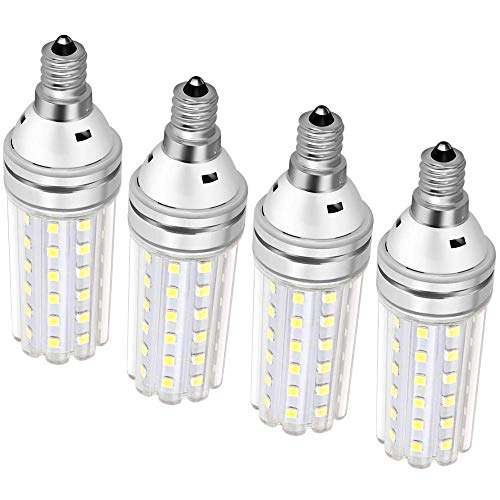 E12 Led Bulb 150 Watt Equivalent, 15W Led Candelabra Watt Light Bulbs 1500Lm Daylight White 6000k Led Chandelier Bulbs, Decorative Candle Base Non-Dimmable 4 Packs (Daylight White)