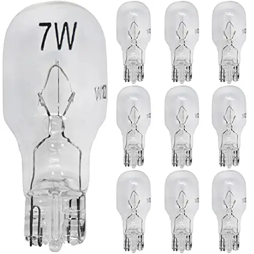 Diximus 12 Volt 7 Watt Low Voltage T5 Landscape Bulb - Landscape Light Bulbs - Low Voltage Landscape Light Bulbs - 10 Pack (Clear)