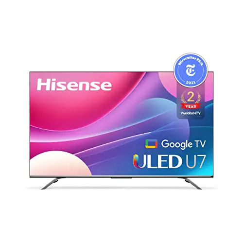 Hisense ULED Premium U7H QLED Series 55-inch Class Quantum Dot Google 4K Smart TV (55U7H, 2022 Model),Black