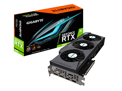 Gigabyte GeForce RTX 3090 EAGLE OC 24G Graphics Card, 3x WINDFORCE Fans, 24GB 384-bit GDDR6X, GV-N3090EAGLE OC-24GD Video Card