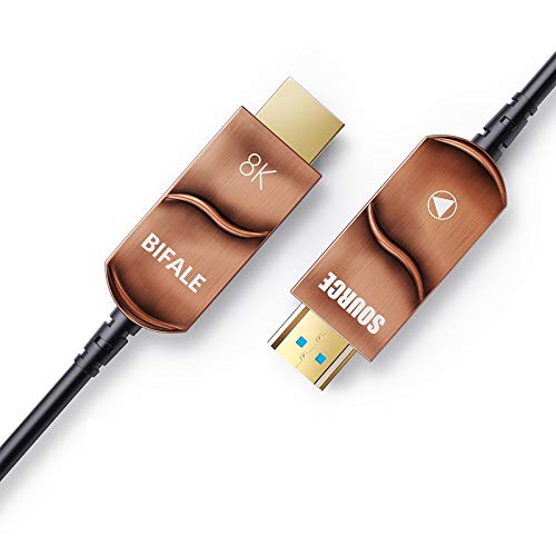BIFALE 8K Fiber HDMI Cable 33ft, (in-Wall Rated) HDMI 2.1 Fiber Optic Cable Support 8K@60Hz, 4K@120Hz, 48Gbps, eARC Compatible with PS5/4, Xbox Series X, RTX 3080/3090, Denon AV Receiver and More
