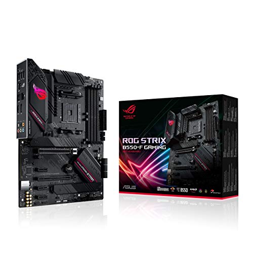 ASUS ROG Strix B550-F Gaming AMD AM4 Zen 3 Ryzen 5000 & 3rd Gen Ryzen ATX Motherboard (PCIe 4.0, 2.5Gb LAN, BIOS Flashback, HDMI 2.1, Addressable Gen 2 RGB Header and Aura Sync)