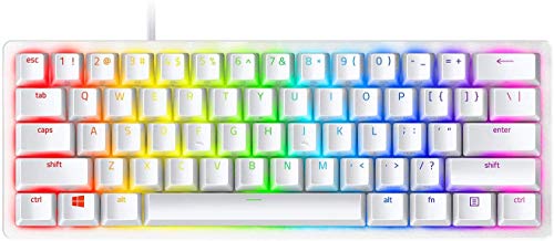 Razer Huntsman Mini 60% Gaming Keyboard: Fast Keyboard Switches - Clicky Optical Switches - Chroma RGB Lighting - PBT Keycaps - Onboard Memory - Mercury White