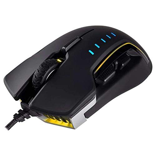CORSAIR CH-9302011-NA GLAIVE - RGB Gaming Mouse - Comfortable & Ergonomic - Interchangeable Grips - 16000 DPI Optical Sensor - Black