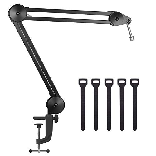 InnoGear Microphone Arm Stand, Heavy Duty Suspension Scissor Boom Stands with Mic Clip and Cable Ties for Blue Yeti Snowball Hyper X QuadCast SoloCast Fifine Gaming(Medium)