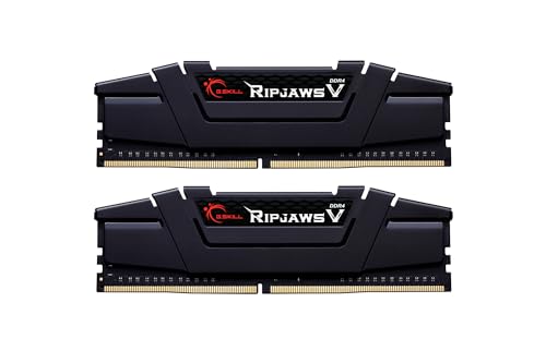G.SKILL Ripjaws V Series (Intel XMP) DDR4 RAM 32GB (2x16GB) 3600MT/s CL16-19-19-39 1.35V Desktop Computer Memory UDIMM - Black (F4-3600C16D-32GVKC)