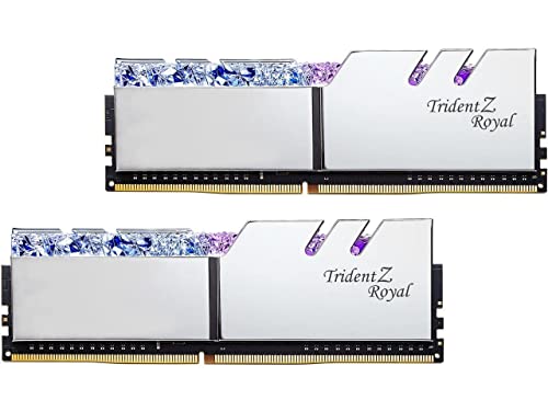 G.SKILL Trident Z Royal Series (Intel XMP) DDR4 RAM 32GB (2x16GB) 4000MT/s CL18-22-22-42 1.40V Desktop Computer Memory UDIMM - Silver (F4-4000C18D-32GTRS)