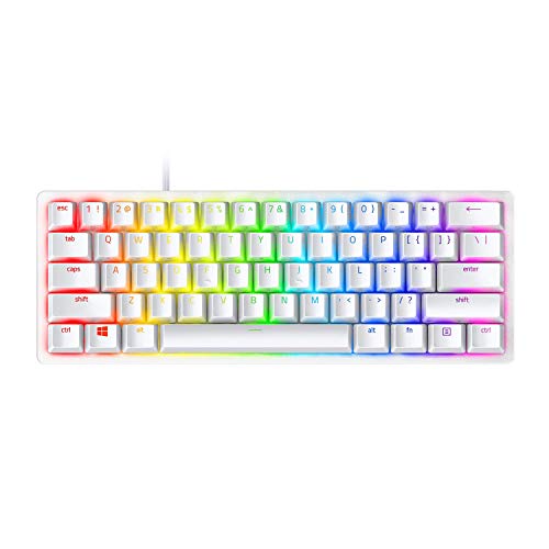 Razer Huntsman Mini 60% Gaming Keyboard: Fast Keyboard Switches - Clicky Optical Switches - Chroma RGB Lighting - PBT Keycaps - Onboard Memory - Mercury White
