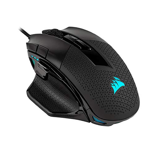 CORSAIR NIGHTSWORD RGB Gaming Mouse For FPS, MOBA - 18,000 DPI - 10 Programmable Buttons - Weight System - iCUE Compatible - Black