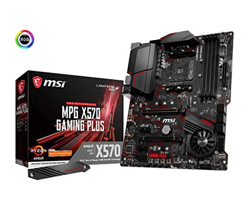 MSI MPG X570 GAMING PLUS Motherboard (AMD AM4, PCIe 4.0, DDR4, SATA 6Gb/s, M.2, USB 3.2 Gen 2, HDMI, ATX)