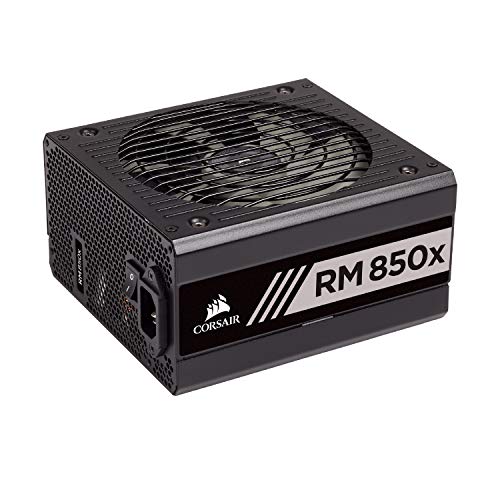 Corsair RMX Series, RM850x, 850 Watt, 80+ Gold Certified, Fully Modular Power Supply (Low Noise, Zero RPM Fan Mode, 105°C Capacitors, Fully Modular Cables, Compact Size) Black
