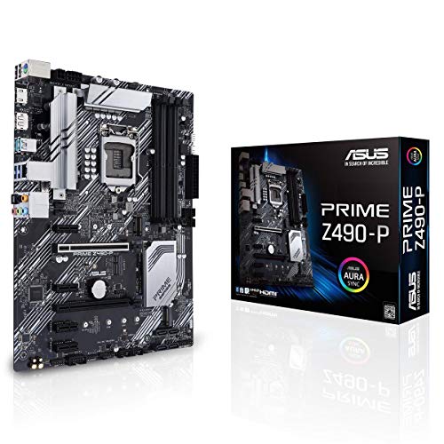 ASUS Prime Z490-P LGA 1200 (Intel® 10th Gen) ATX Motherboard (Dual M.2, DDR4 4600, 1 Gb Ethernet, USB 3.2 Gen 2 USB Type-A®, Thunderbolt™ 3 Support, Aura Sync RGB)