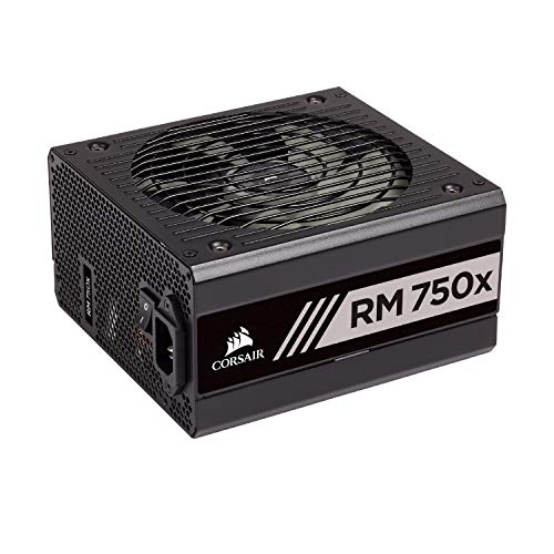 Corsair RMX Series, RM750x, 750 Watt, 80+ Gold Certified, Fully Modular Power Supply (Low Noise, Zero RPM Fan Mode, 105°C Capacitors, Fully Modular Cables, Compact Size) Black