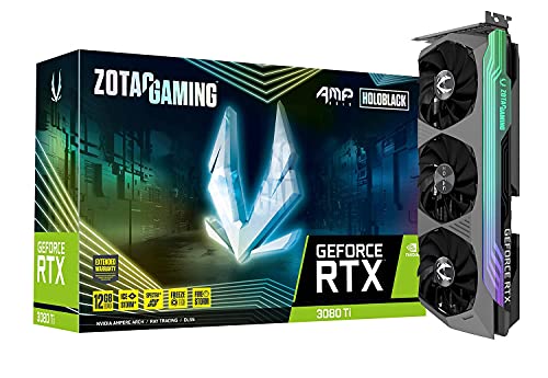 ZOTAC Gaming GeForce RTX 3080 Ti AMP Holo 12GB GDDR6X 384-bit 19 Gbps PCIE 4.0 Gaming Graphics Card, HoloBlack, IceStorm 2.0 Advanced Cooling, Spectra 2.0 RGB Lighting, ZT-A30810F-10P (Renewed)