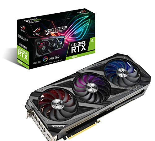 ASUS ROG STRIX NVIDIA GeForce RTX 3090 Gaming Graphics Card- PCIe 4.0, 24GB GDDR6X, HDMI 2.1, DisplayPort 1.4a, Axial-Tech Fan Design, 2.9-Slot