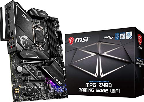 MSI MPG Z490 GAMING EDGE WIFI ATX Gaming Motherboard (10th Gen Intel Core, LGA 1200 Socket, DDR4, CF, Dual M.2 Slots, USB 3.2 Gen 2, Wi-Fi 6, DP/HDMI, Mystic Light RGB)