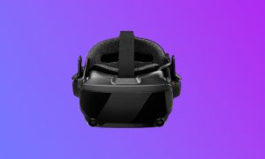 Valve Index Virtual Reality Headset with gradient background